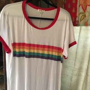 HEY rainbow ringer tee